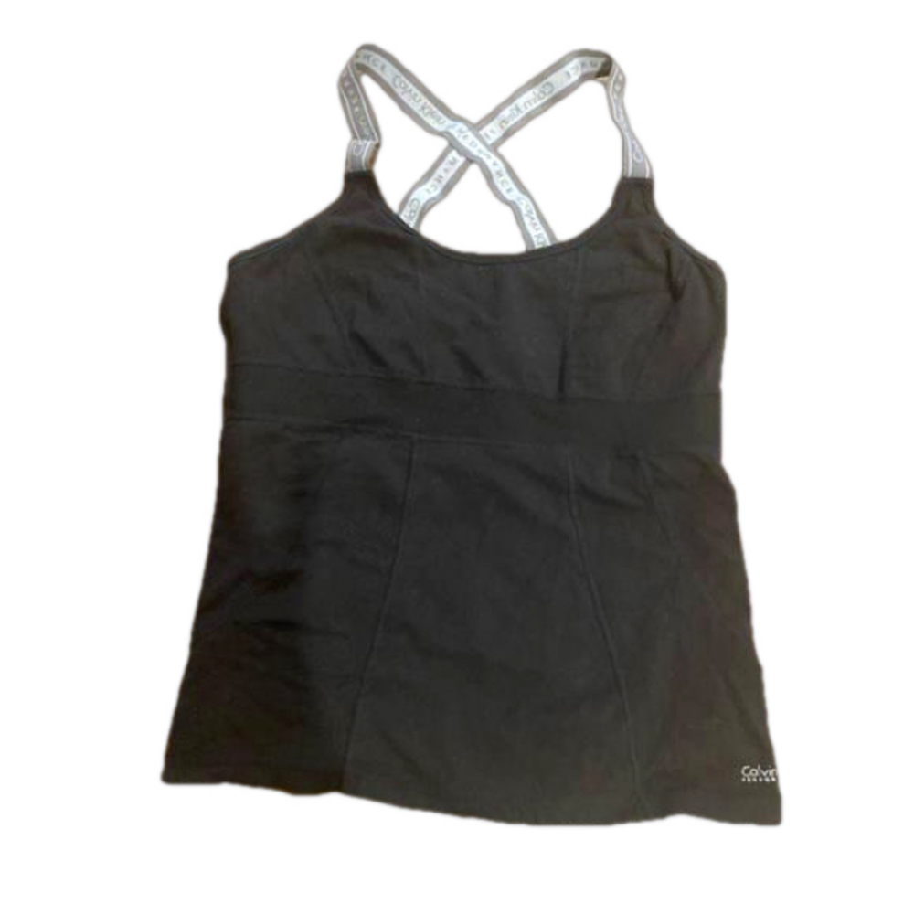 Calvin Klein Performance Tank Top Womens Medium Black and pink